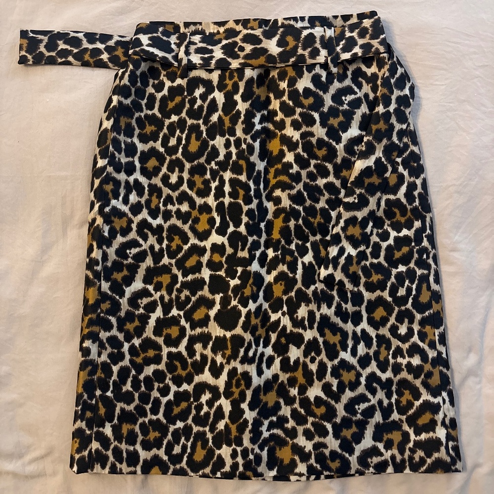 J Crew Leopard pencil skirt